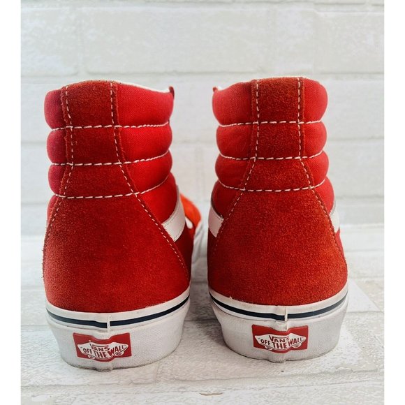 VANS SK8-HI Top Suede Skate Athletic Shoes Racing Red / True White Men's Size 9. - Picture 4 of 9